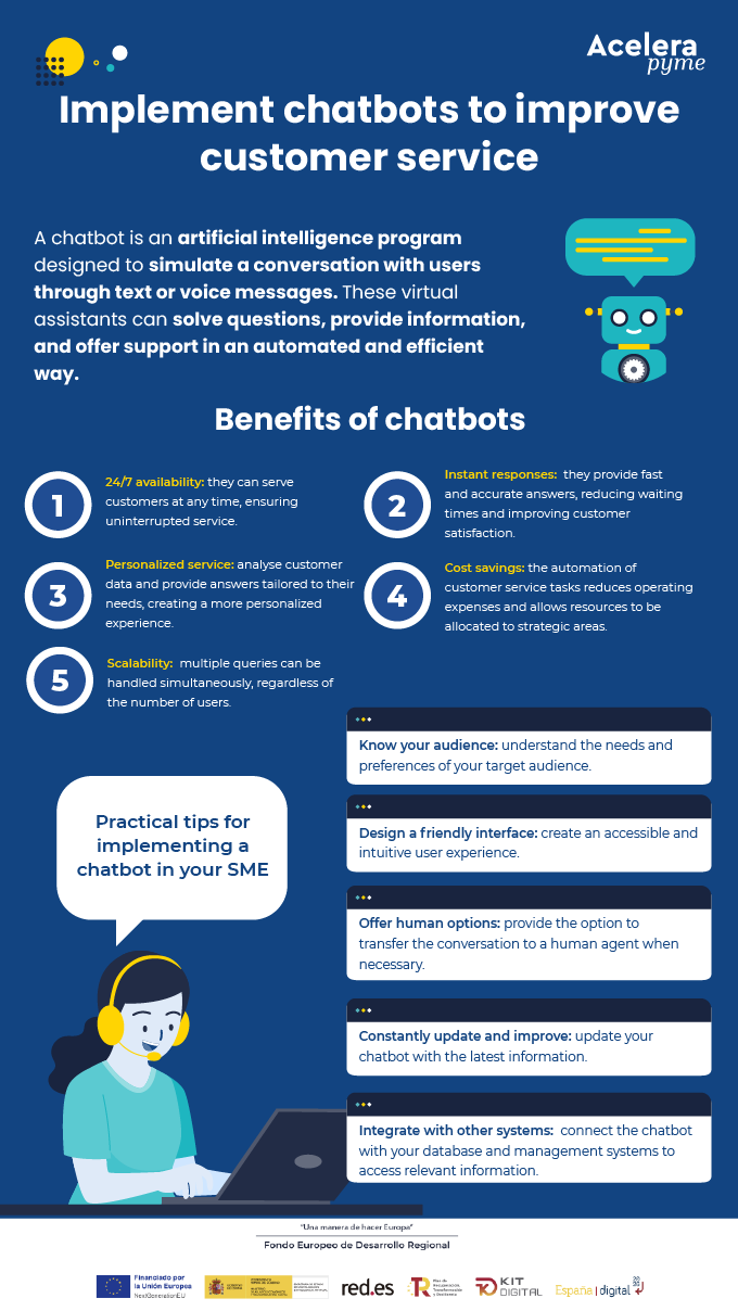 Implement chatbots to improve customer service