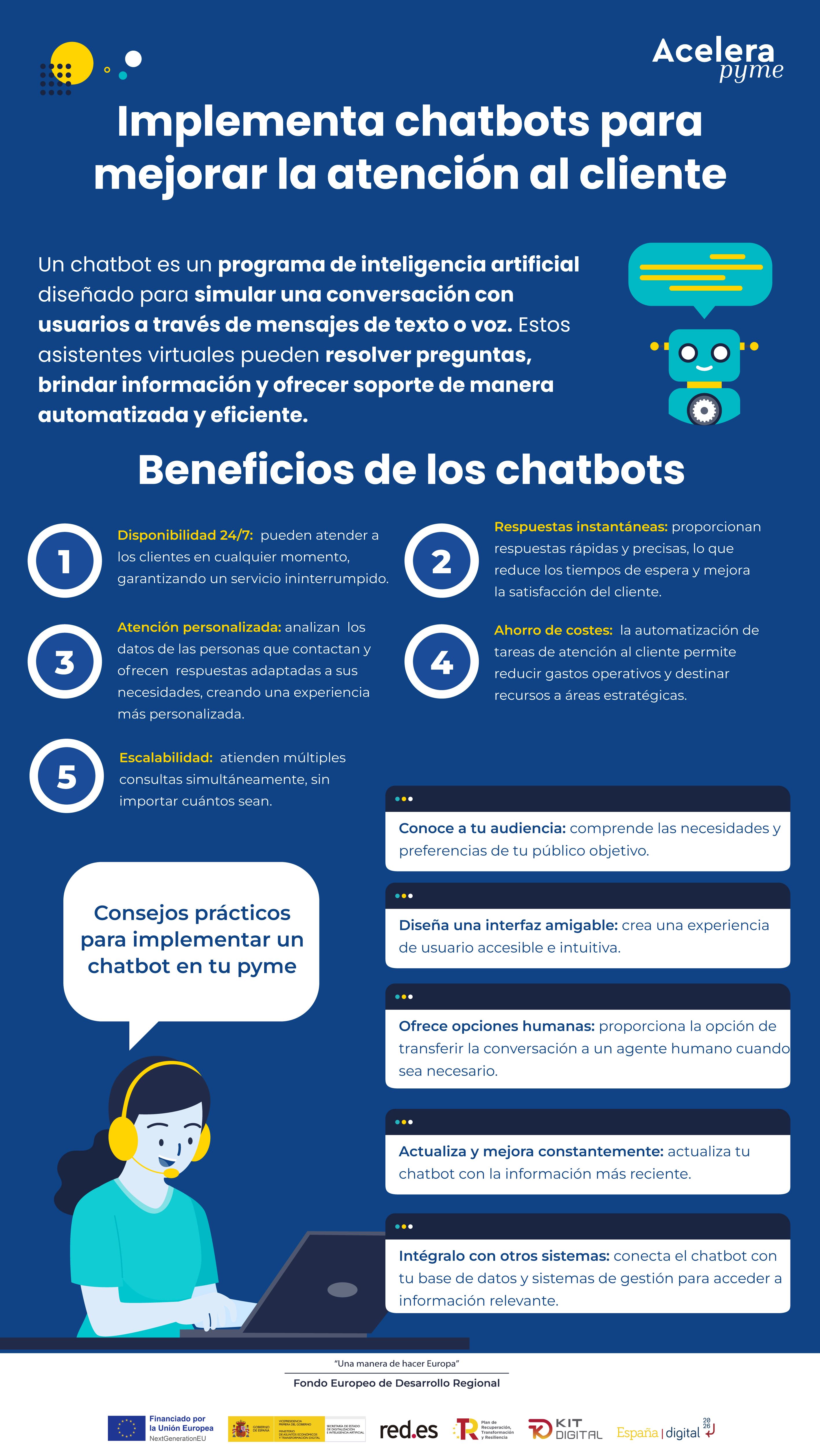 Implementa chatbots para mejorar la atención al cliente